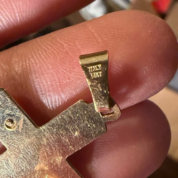 14 k gold Cross pendent Italy